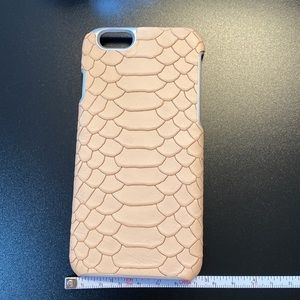 NWT iPhone 6 Leather Phone Case Pale Pink Python Embossed Design Cell NEW